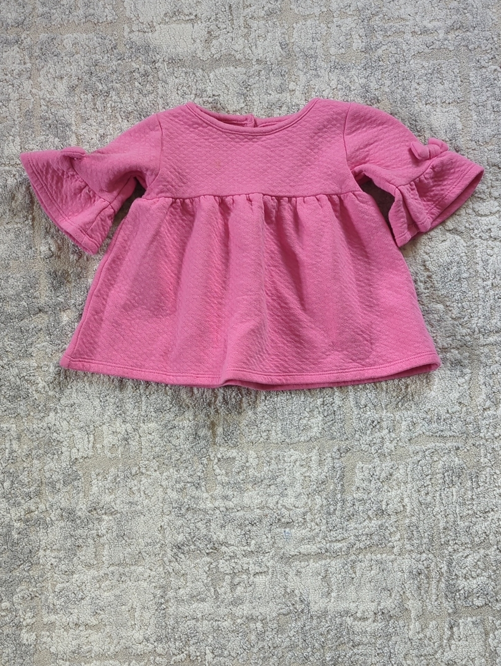 crown & ivy Pink Quilted Ruffle-Sleeve Top Size 2T